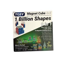 TOSY Magnet Cube 4x4 70 Magnetic Building Blocks Glow in Dark - New!